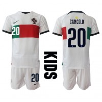 Portugal Joao Cancelo #20 Bortatröja Barn VM 2022 Kortärmad (+ Korta byxor)